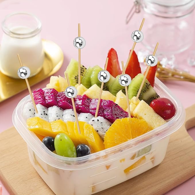 Cocktail Picks, 100PCS Toothpicks for Appetizers, Appetizing Skewers for Charcuterie Fruits and Party Decoration - 4.7 inch