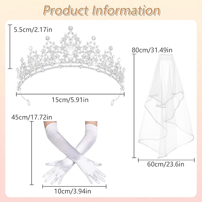Crystal Tiaras & Crowns for Women, Bride Royal Queen Headband Princess Headpieces for Birthday Cake Crown & Prom Pageant Party