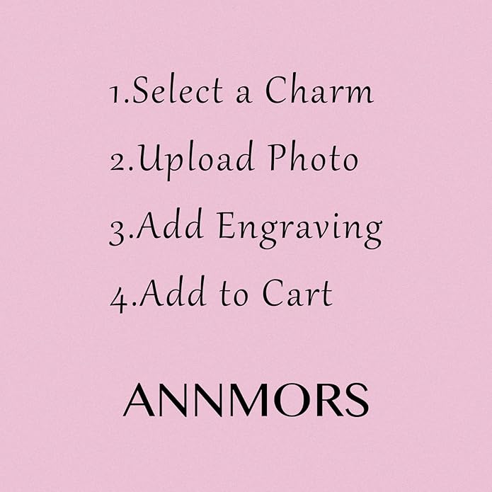 Annmors Personalized Photo Charms For Bracelets/Necklace 925 Sterling Silver Love Heart Shaped Engraved Customize Picture Gift for Birthday Mother's Day,Bead Charms Jewelry for Women