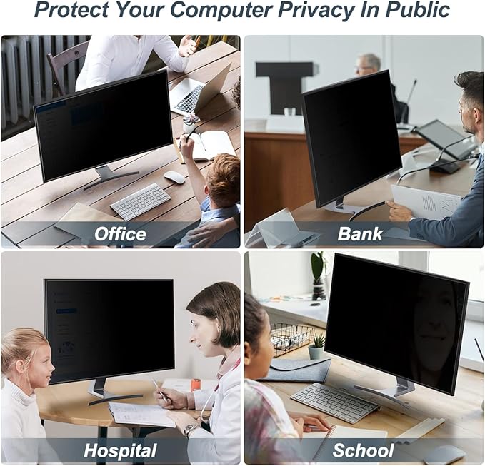 [2-Pack] 23 Inch Privacy Screen for Monitor Computer Screen Privacy Filter for 16:9 Widescreen Monitor Desktop PC Monitor Privacy Film Monitor Privacy Shield and Anti-Glare Protector