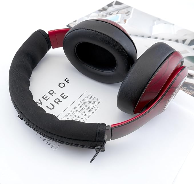 BlingKingdom Headphone Headband Cover Headphones Replacement Band Headband Protector with Zipper (Black)
