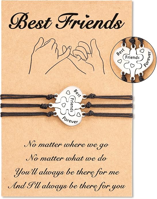 Tarsus Best Friend/Sister Bracelets for 2/3 Heart Matching Bracelets Gifts for Women Girls