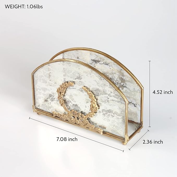 Alloy Napkin Holder - Modern Style Luxury Napkin Holder for Tables, Dining, Picnic, Home Decor - Copper