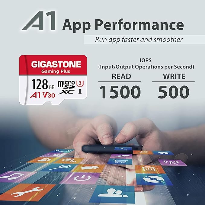 GIGASTONE 128GB Micro SD Card with USB Type C Card Reader, Gaming Plus, MicroSDXC Memory Card for Nintendo-Switch 1, 4K Video Recording, UHS-I A1 U3 V30 C10, up to 100MB/s, with Adapter