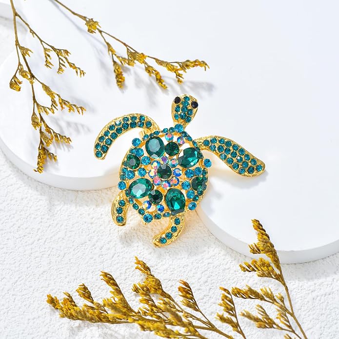 Animal Brooch for Women Rhinestone Brooch Pin 18k Gold Plated Animal Lapel Pin Fashion Jewelry Gift for Mom Wife
