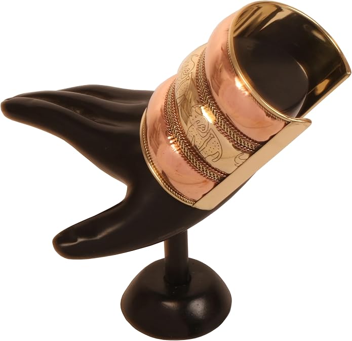 Touchstone Indian Bollywood Handcrafted Slip In Easy To Wear Stylish Wrist Enhancer Designer Broad Jewelry Cuff Bracelet For Women and Men.