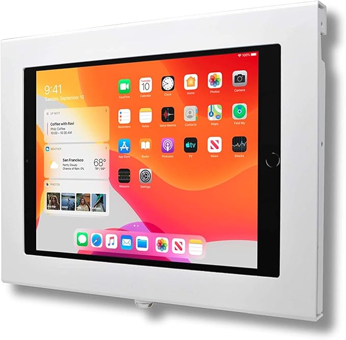 TABcare Locking Security Metal Case for Apple iPad 2 3 4 Tablet for Kiosk, POS, Store, Show Display (White, iPad 2/3/4 9.7")