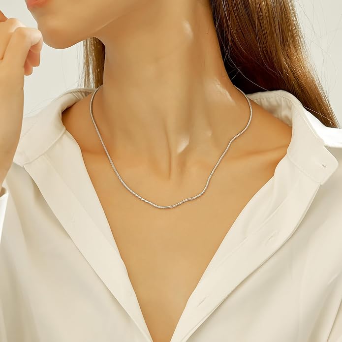 wgoud Gold Necklace for Women Waterproof,14K Real Gold Plated Herringbone Choker Necklace for Women Trendy, Dainty Gold Chain Necklaces Stack,Simple Layered Gold Necklaces for Women Jewelry Gifts