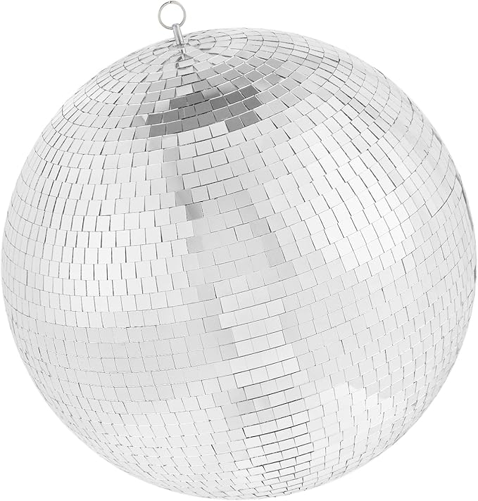 VEVOR Mirror Disco Ball, Large 20 Inch Party Mirror Ball with Hanging Ring, Lightning Disco Ball Party Decorations, Ideal for DJ Club, Stage, Wedding, Birthday, Christmas, New Years Celebration