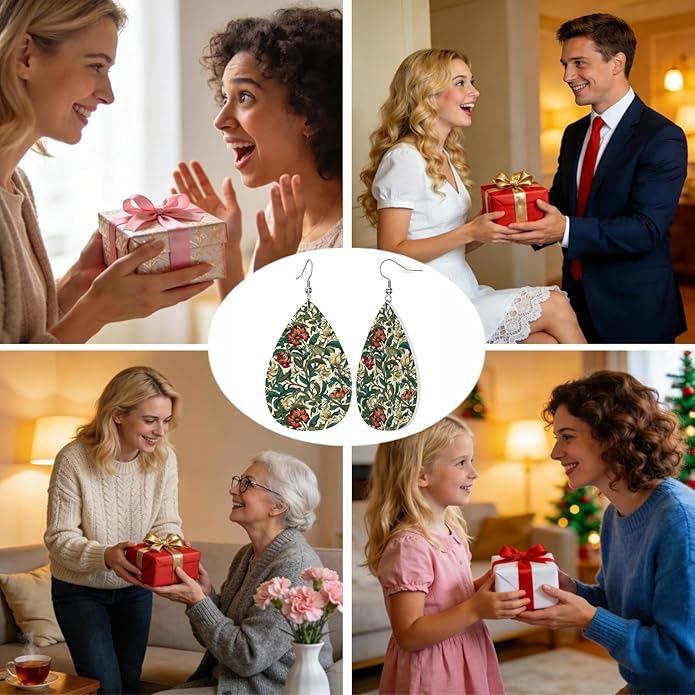 Teardrop Style Leather Earrings Outer Layer Silver Plating Hypoallergenic, Fashion Accessories Suitble Casual Outfits Parties Daily Wear for Sister Mom Wife Friends