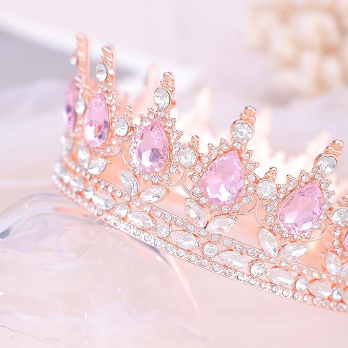 Queen Crown for Women Crystal Tiara for Girl Rhinestone Wedding Headband for Bride Hair Accessories for Costume Birthday Party Prom Gifts