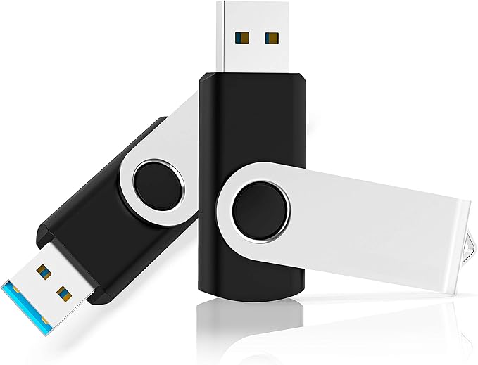 KOOTION 100 Pack 8GB Flash Drive Bulk USB 2.0 Thumb Drive Wholesale Flash Drives Swivel Memory Stick Jump Drive, (Black, 100 Pcs 8GB Without Logo)
