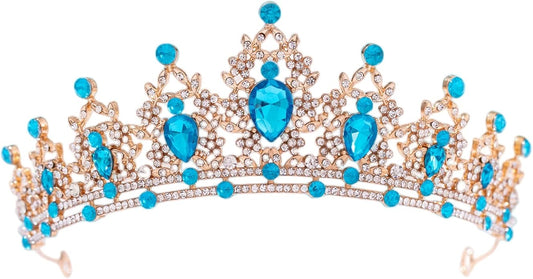 FORSEVEN Crystal Tiaras for Women, Wedding Tiaras and Crowns for Women Tiaras for Birthday Party Princess Crown Hair Accessories Bride Rhinestone Halloween Decorations Headband