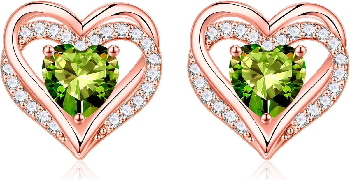 Iefil Valentine Day Gifts for Her - 925 Sterling Silver Heart Stud Earrings Birthday Gifts for Women