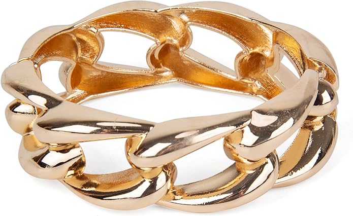 SPUNKYsoul Chain Link Buckle With Rhinestones Cuff Bracelet in Gold, Silver Rose Gold and Gun Metal for Women