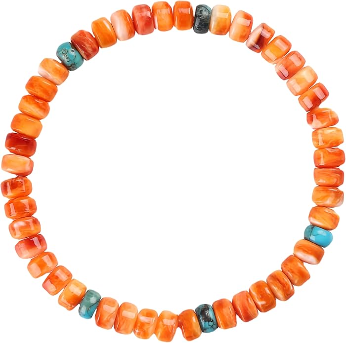 Puka Shell Bracelet Boho Adjustable Orange Beaded Surfer Anklet Handmade Natural Shell Jewelry Unisex Men Women Everyday Versatile Hawaiian Style