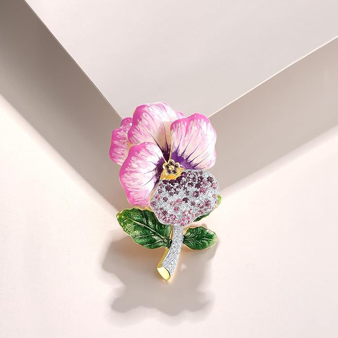 Santuzza 925 Sterling Silver Enamel Brooch Pin for Women