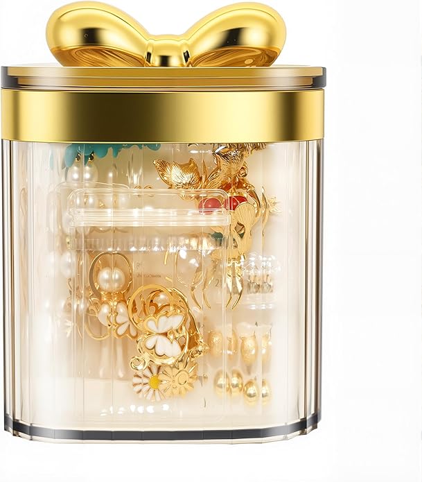 65-Piece Dainty Gold Mystery Jewelry Jar for Women, Multi-Style Gift Set with Earrings, Rings, Bracelets, Necklaces & Hair Clips – Unique Birthday Gift for Women Who Have Everything
