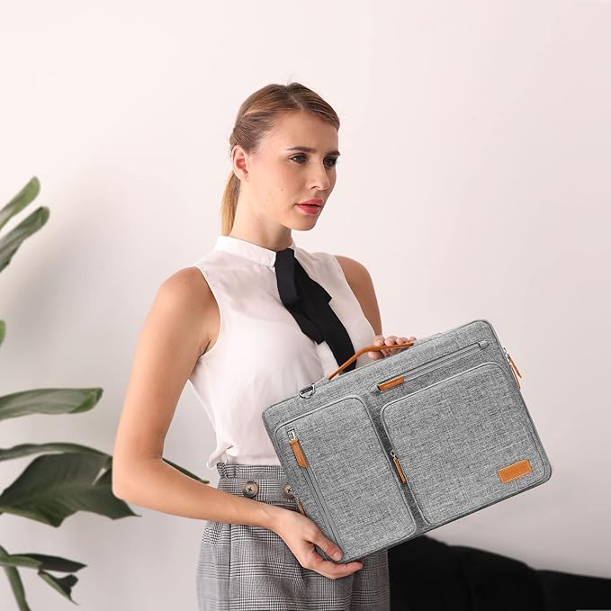 MOSISO 360 Protective Laptop Shoulder Bag,13-13.3 inch Computer Bag Compatible with MacBook, HP, Dell, Lenovo, Asus Notebook,Side Open Messenger Bag with 4 Zipper Pockets&Handle, Gray