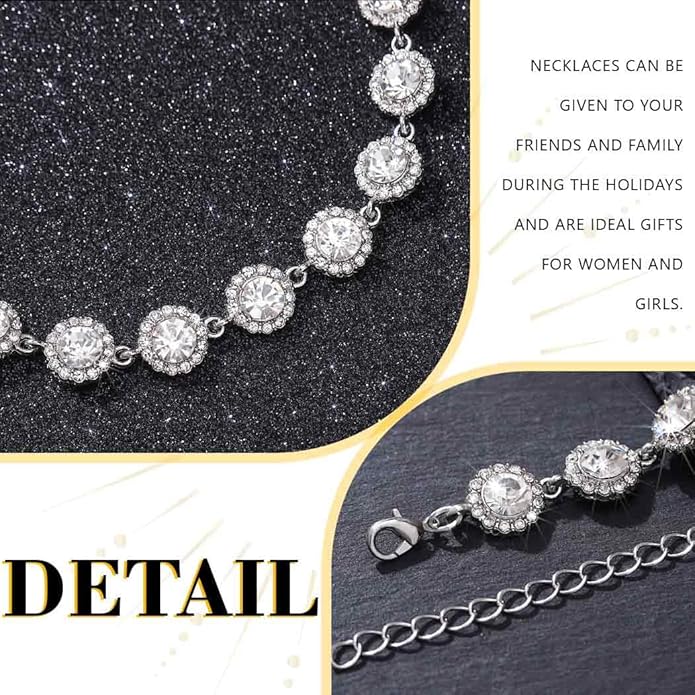 Crystal Choker Necklace Silver Rhinestone Chokers Diamond Jewelry for Women