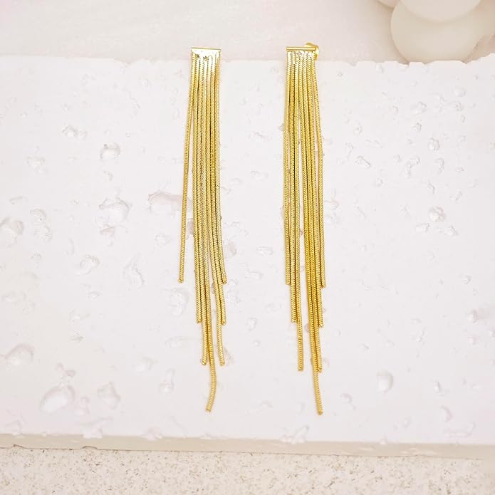 Gold Earrings for Women Trendy, Simple Dainty 14K Gold Plated Paperclip Square Chain Link Dangle Hoops Earrings Pin Stud Huggie Earrings Lightweight Hypoallergenic Minimalist Aesthetic Gold Jewelry for Christmas Gifts