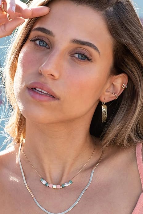 SOFYBJA Dainty 18K Gold Plated Disc Ball Triangle Sunburst Drop Earrings Long Dangle Lightweight Handmade Earrings Jewelry