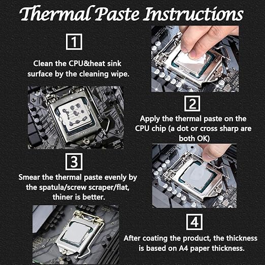 10 Pack HY880 Thermal Paste Kit-5.15 W/MK 1 G/Pcs, High Performance Thermal Compound Paste Grease Heatsink for CPU, Processor, All Cooler Master, Computer, PS4