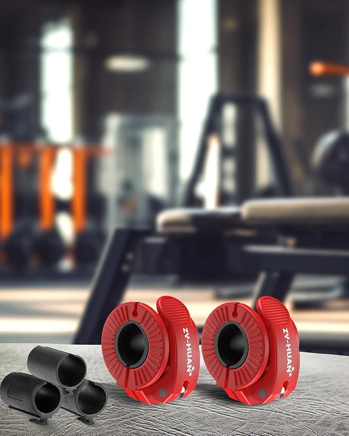 Pro Barbell Clips 1 inch Barbell Clamps 0.9-1.18inch Quick Release Weight Clips for Bars Multi-Size Adjustable Olympic Barbell Clamps