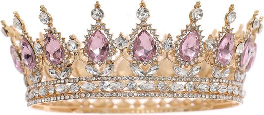 FORSEVEN Queen Crown Rhinestone Wedding Crowns and Tiaras for Women Costume Party Hair Accessories Princess Birthday Crown Crystal Bridal Crown Halloween Decorations Headband