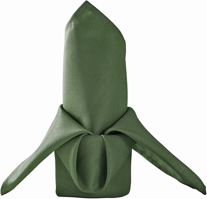 50pcs Polyester Cloth Napkins - 17 x 17 inch Willow Dinner Washable Napkins with Hemmed Edges for Restaurant/Wedding/Hotel(50,Willow)