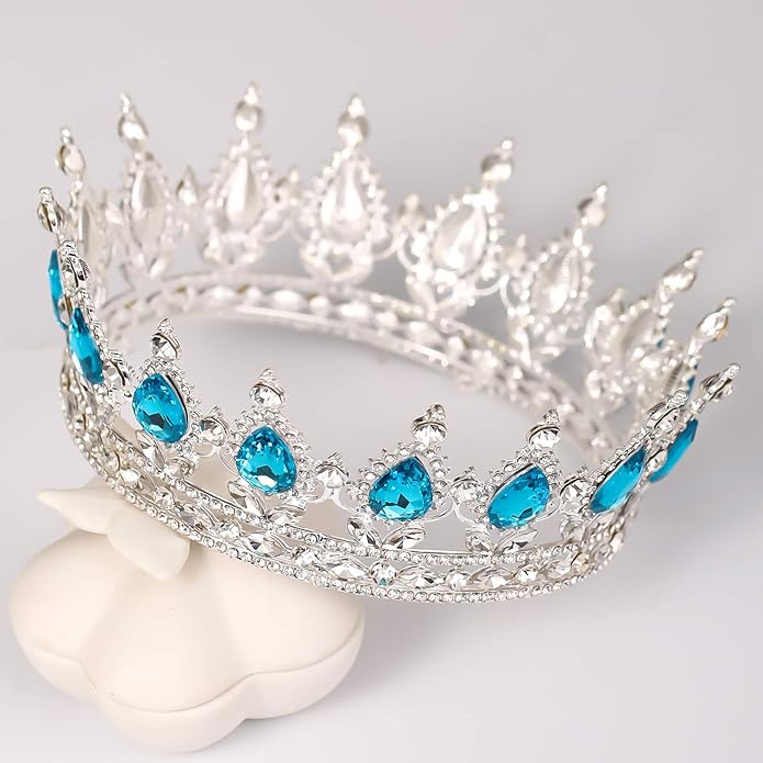 FORSEVEN Queen Crown Rhinestone Wedding Crowns and Tiaras for Women Costume Party Hair Accessories Princess Birthday Crown Crystal Bridal Crown Halloween Decorations Headband