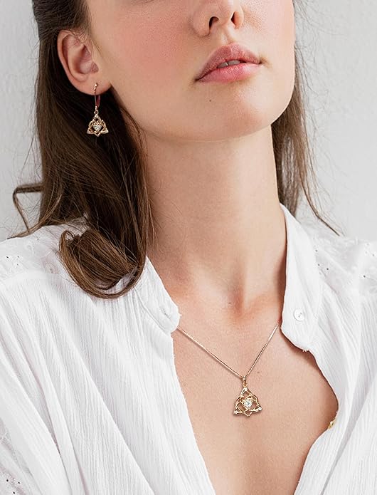 Starchenie Celtic Knot Dangle Earrings Sterling Silver Trinity Love Knot Leverback Earrings Gemstones Jewelry for Women