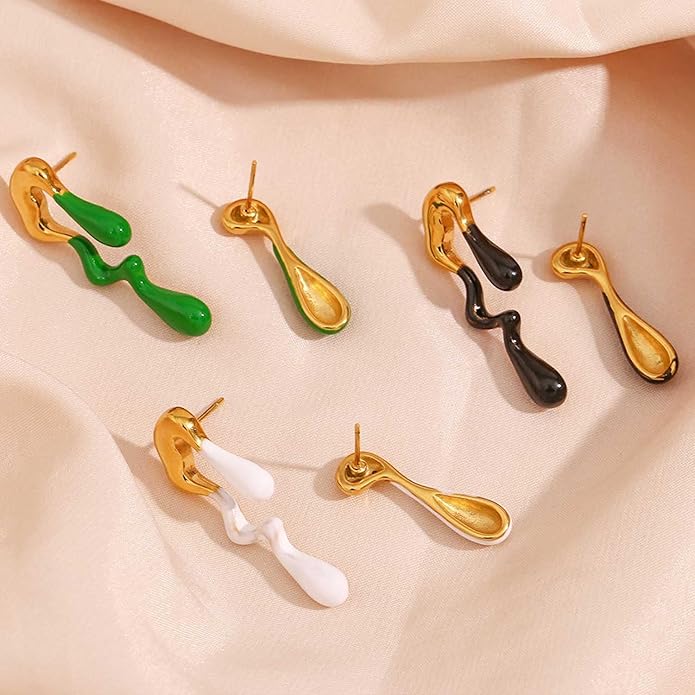 Teardrop Earrings Gold Palated Earrings Large Irregular Geometric Studs Big Lightweight Waterdrop Earrings Jewelry for Women
