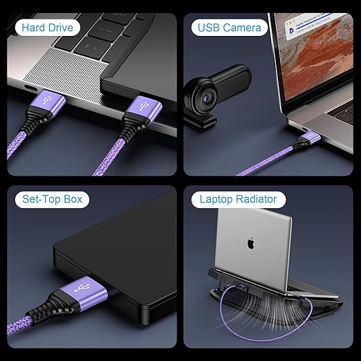 USB to USB, USB3.0 Cable 6FT Male to Male USB Cable, 3 Pack Double Ended USB3.0 A to A Data Transfer Cord for KVM Soundbar Monitor Laptop Cooler Fan Hard Drive Enclosures DVD Player TV Hub Set Up Box