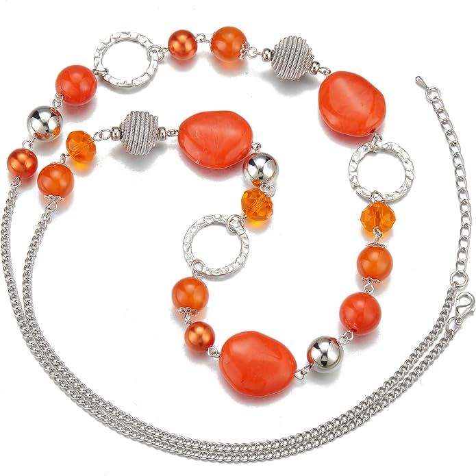 PEARL&CLUB Long Beaded Necklaces For Women - Sweater Chain Fashion Jewelry Necklace Gifts For Women