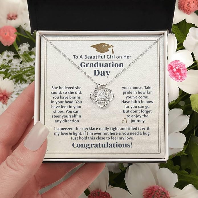 2025 Graduation Gifts for Her | Inspirational Graduation Necklace with Message Card & Gift Box | Jewelry for Women, Daughter, Girlfriend, Sister, Classmate | High School & College Grad Gift