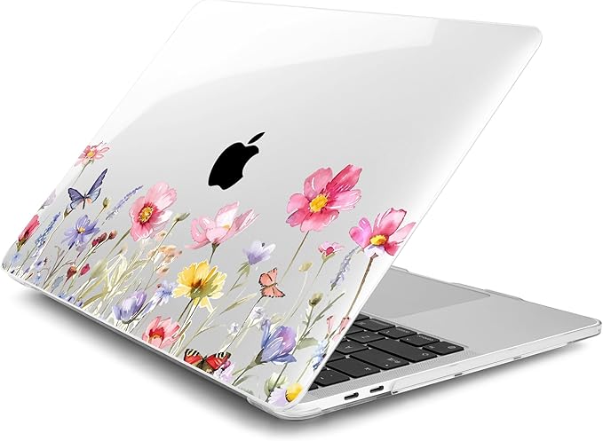 Batianda Case for M1 MacBook Air 13 Inch Model A2337 A2179 A1932 2021 2020 2019 Release,Lovely Creative Series Design Hard Shell with Keyboard Cover & Screen Protector, Spring Flowers