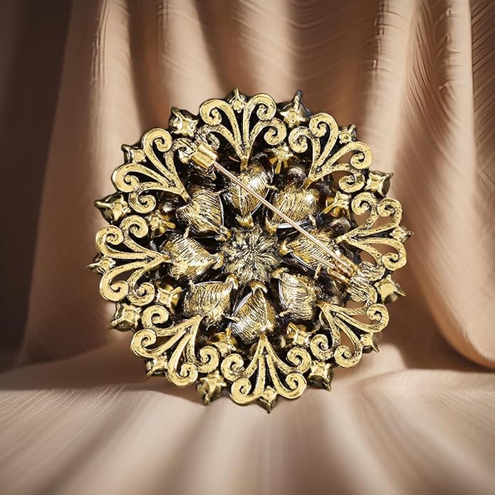 Rhinestone Crystal Flower Brooch Pin Sparkling Large Crystal Sunflower Brooch Vintage Floral Lapel Pins Rhinestone Flower Bouquet Broochs Rose Snowflake Broochs Wedding Bridal Dress Jewelry for Women