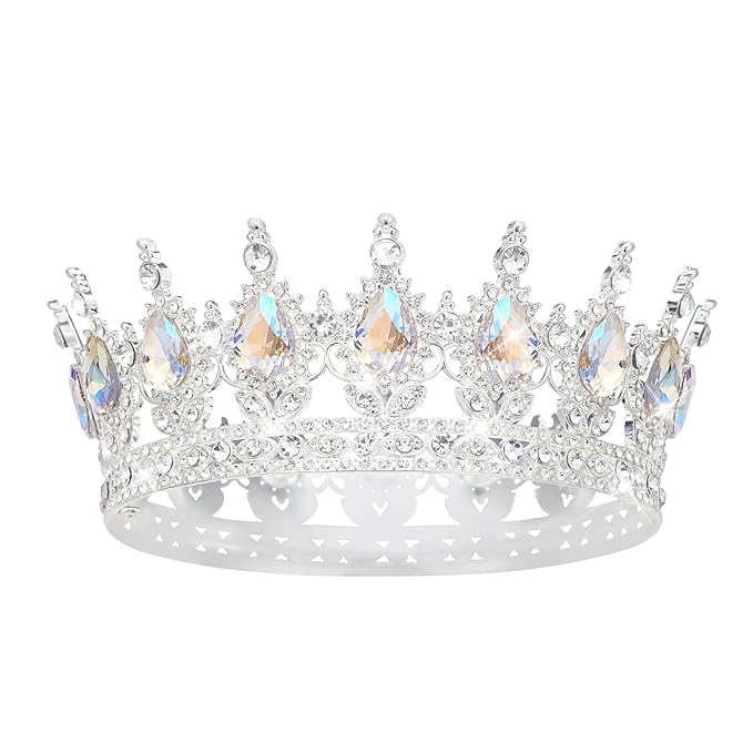 Queen Crown Rhinestone Wedding Crowns and Tiaras for Women Costume Party Hair Accessories Princess Birthday Crown Crystal Bridal Crown (Silver & Moonlight Crown)