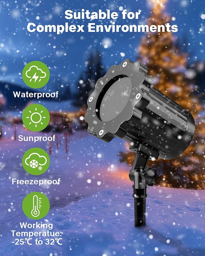 Brighter Laser Christmas Lights Projector Outdoor, 2025 Upgraded 2 Colors Red Green Gypsophila Moving Twinkle Stars Light Show, Holiday Projector Landscape Spotlight Decorations for House/Garden/Party