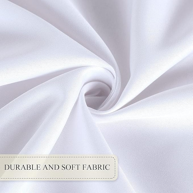 SARAFLORA Outdoor and Indoor Tablecloth -60 inch Round, White Wrinkle Free Washable Waterproof Table Cloth with Umbrella Hole and Zipper Round Table Cover for Spring/Summer/Patio/Picnic/BBQS/Party