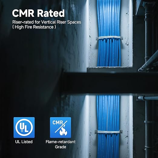 Cable Matters [UL Listed] 10Gbps in-Wall Riser Rated (CMR) 23AWG Bare Copper Cat6 Ethernet Cable - 1000ft, Cat 6 Ethernet Cable Spool, Cat 6 Cord Bulk, White