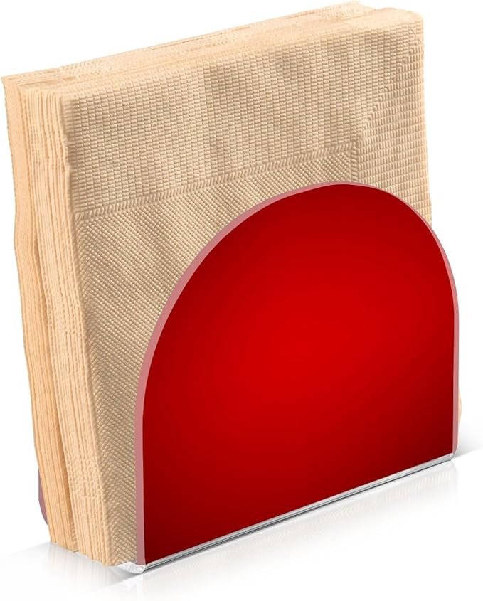 Napkin Holder, Plain Red Solid Color Napkin Holder for Table Standing Napkin Holders for Table, Kitchen & Dining Room Decor