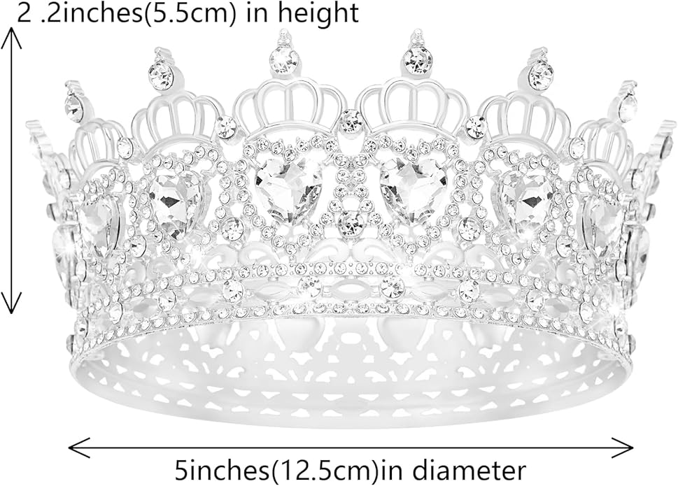 Queen Crown Wedding Rhinestone Heart Crowns and Tiaras for Women Costume Party Hair Accessories Princess BirthdayCrown Crystal Bridal Crown