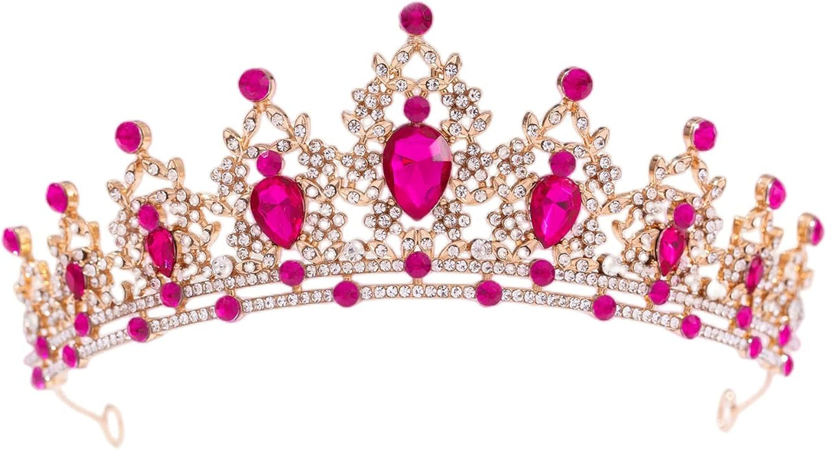 FORSEVEN Crystal Tiaras for Women, Wedding Tiaras and Crowns for Women Tiaras for Birthday Party Princess Crown Hair Accessories Bride Rhinestone Halloween Decorations Headband