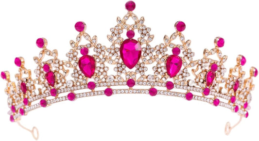FORSEVEN Crystal Tiaras for Women, Wedding Tiaras and Crowns for Women Tiaras for Birthday Party Princess Crown Hair Accessories Bride Rhinestone Halloween Decorations Headband