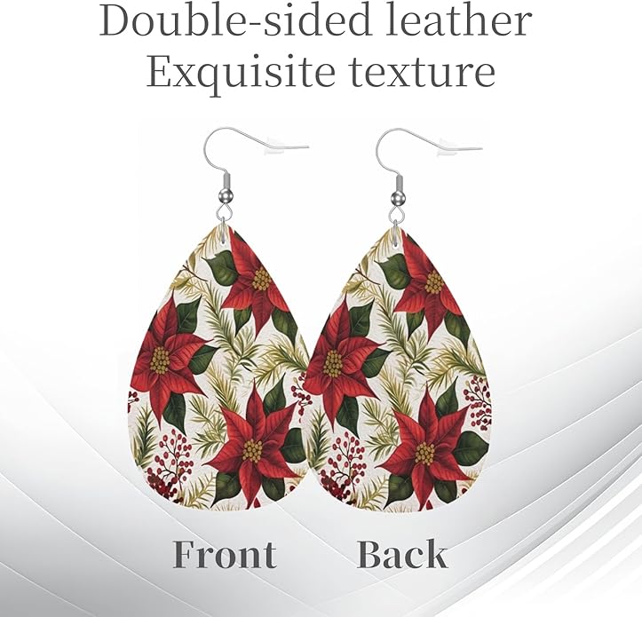 Teardrop Style Leather Earrings Outer Layer Silver Plating Hypoallergenic, Fashion Accessories Suitble Casual Outfits Parties Daily Wear for Sister Mom Wife Friends