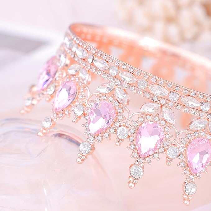 Queen Crown for Women Crystal Tiara for Girl Rhinestone Wedding Headband for Bride Hair Accessories for Costume Birthday Party Prom Gifts