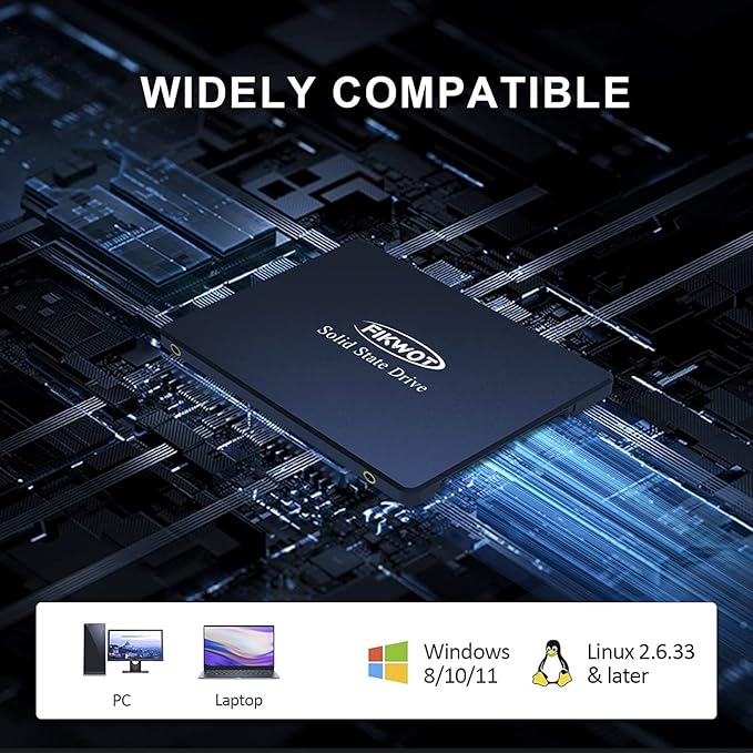 FS810 512GB SSD, 2.5" SSD SATA III 6Gb/s, Solid State Drives, Up to 560MB/s, 3D NAND TLC Flash, Internal SSD for Desktops and Laptops(Black)