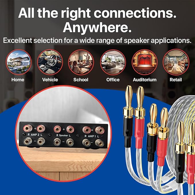 Y.D.F 2 Port Amplifier Speaker Selector, 2(1)-in-1(2)-Out Amp Speaker Switcher Selector, AMP A/B Switch Splitter 2-Way Loudspeaker Control Combiner Box